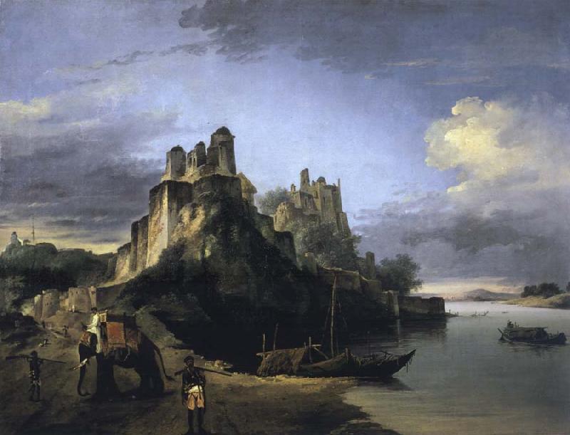 unknow artist A View of the West Side of the Fortress of Chunargarh on the Ganges Germany oil painting art